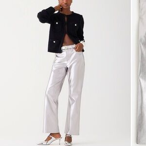 J. Crew Metallic Silver Faux Leather Women's Pants